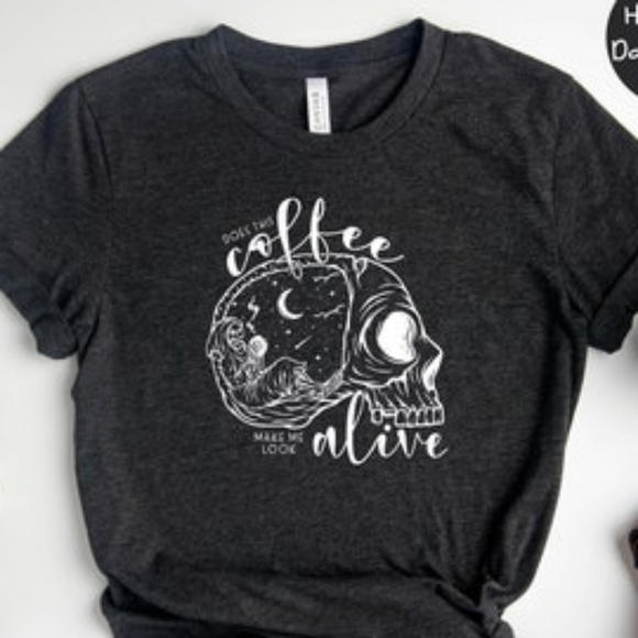This Coffee Make me Look Alive T-shirt, - Picture 1 of 1